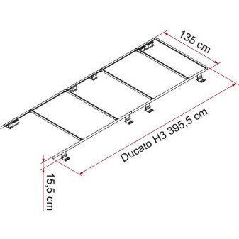 Střešní nosič FIAMMA F65, délka 395 cm