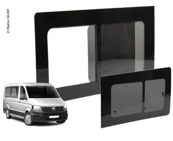 Okno pro zadní dveře CARBEST pro VW Crafter (2018- ) pravé dveře, 776x649mm, tónované