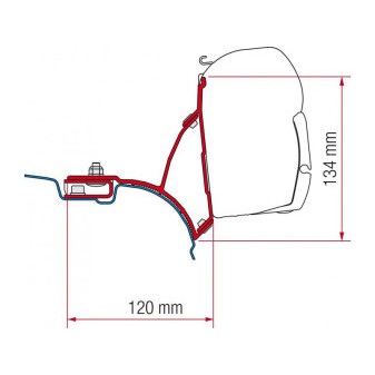 Adaptér Fiamma F45 pro VW T5/T6 Transporter Multivan, bez C-profilu, pravostranné řízení