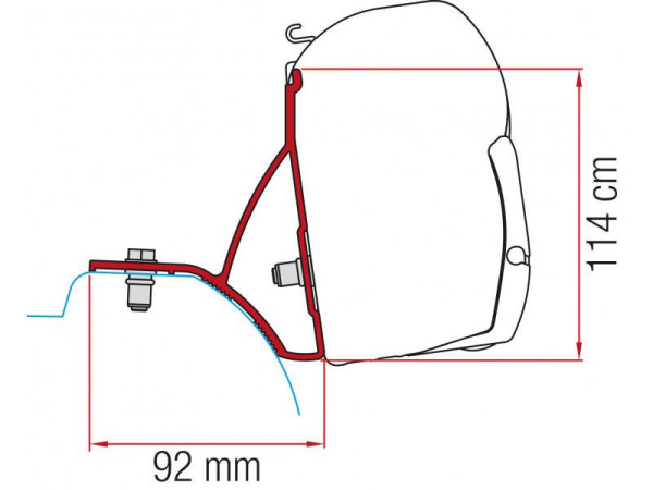 Adaptér Fiamma F45s pro Traffic, NV300, Primastar, Vivaro, Talento, dlouhý rozvor