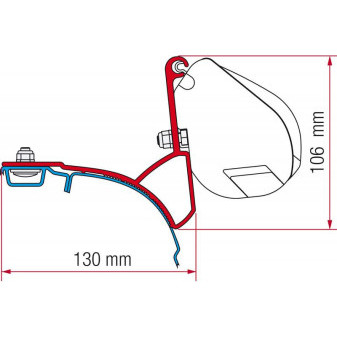 Adaptér Fiamma F35 pro VW T5/T6 Transporter Multivan, s C-profilem