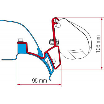 Adaptér Fiamma F35 pro VW T5/T6 California, originální boční rail