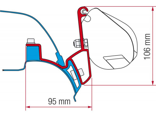 Adaptér Fiamma F35 pro VW T5/T6 California, originální boční rail