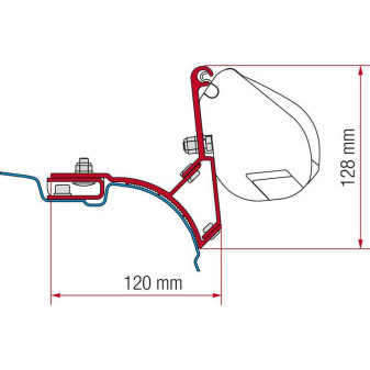 Adaptér Fiamma F35 pro VW T5/T6 Transporter Multivan, bez C-profilu, pravostranné řízení