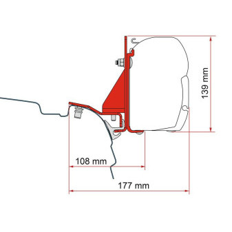 Adaptér Fiamma F45 a F43 van VW T5/T6/T6.1 s Reimo Multirail