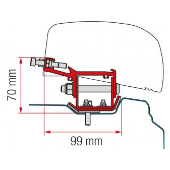 Adaptér Fiamma F40van pro Traffic, NV300, Primastar, Vivaro, Talento, dlouhý rozvor