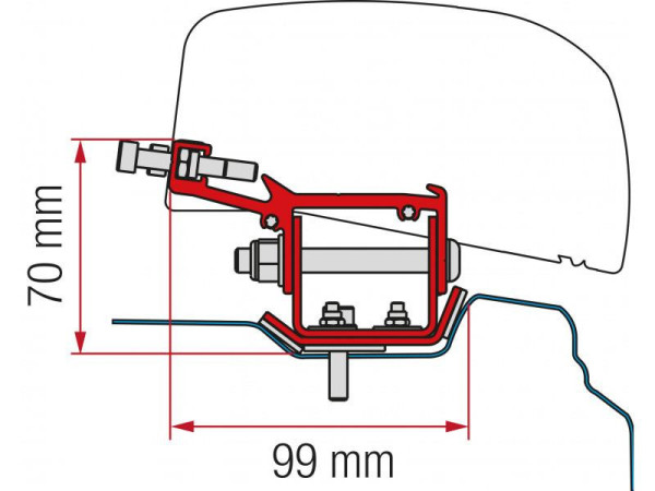 Adaptér Fiamma F40van pro Traffic, NV300, Primastar, Vivaro, Talento, dlouhý rozvor