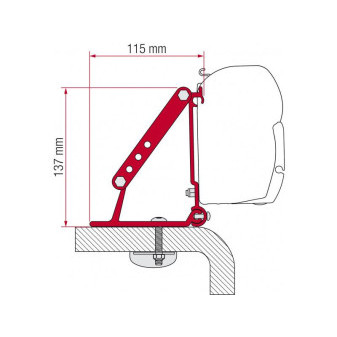 Univerzální adaptér na uchycení markýzy Fiamma F45 a F70 na střechu