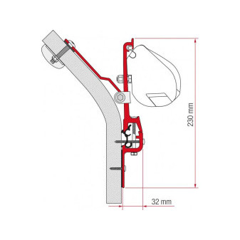 Adaptér na uchycení markýzy Fiamma F35pro na stěnu Eriba Touring