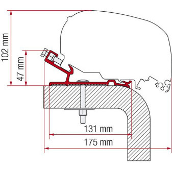 Adaptér markýzy F80 pro Hymer, délka 550 cm