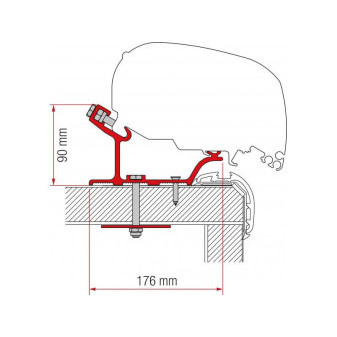 Adaptér na uchycení markýzy Fiamma F65 a F80 delky 340 cm na střechu Carthago Malibu