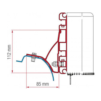 Adaptér pro uchycení markýzy Fiamma Compass na střechu Renault Trafic/Nissan NV300/Fiat Talento/Opel Vivaro B (2014-)