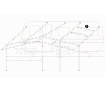 2dílná střešní stanová rozpěrná ocelová tyč o22+19 mm x 80-120 cm