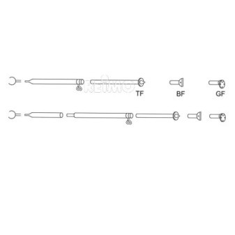 2dílná střešní stanová podpěrná ocelová tyč o22+19 mm x 125-205 cm