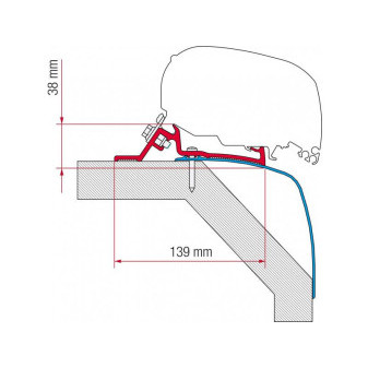 Adaptér na uchycení markýzy Fiamma F65 a F80S na střechu Laika Rexosline/Kreos 09