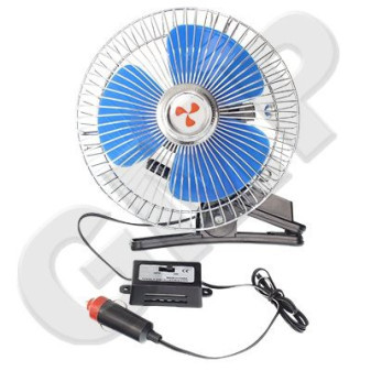 Ventilátor 12V kovový 6" s klipsem