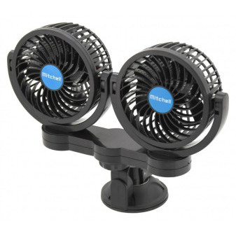 Ventilátor Mitchell DUO 2x108mm, 12V na přísavku