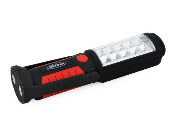 Svítilna pracovní s magnety a hákem 10x0,2W LED + 1 LED 0,5W, 200lm, otočná 180°, 3xAA