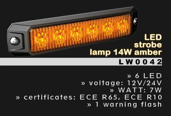 Svítilna výstražná 12V/24V 6 LED 7W W R10 R65