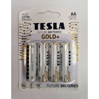 Baterie AA 1,5V alkalická TESLA GOLD - balení 4kusů