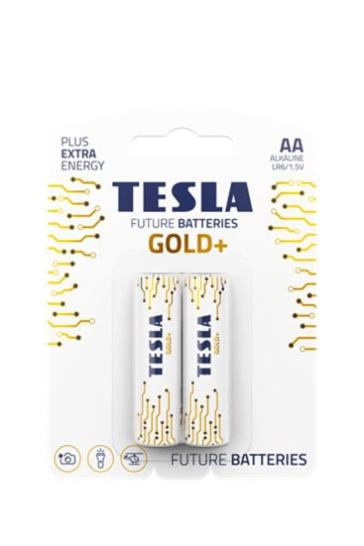 Baterie AA GOLD 1,5V alkalická TESLA - balení 2 kusů