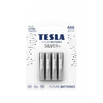 Baterie AAA SILVER 1,5V alkalická TESLA - balení 4 kusů