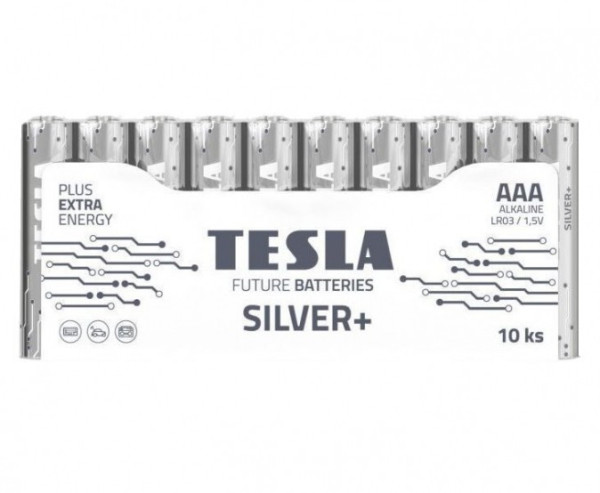 Baterie AAA SILVER 1,5V alkalická TESLA - balení 10 kusů