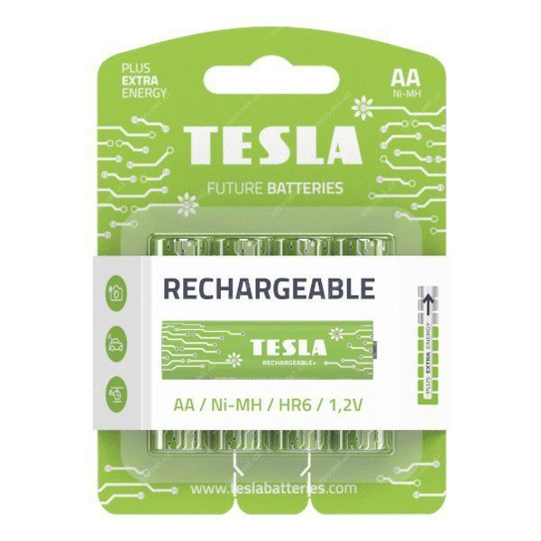 Baterie AA NABÍJECÍ 1,5/2450 mAh NI-MH TESLA - balení 4 kusů