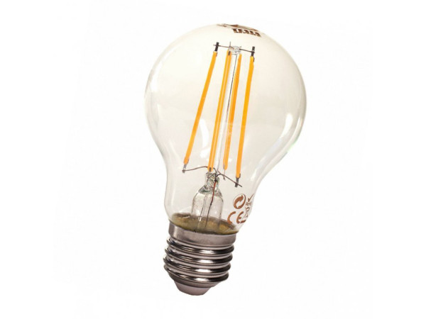 Žárovka TESLA bytová LED FILAMENT RETRO BULB, E27, 8W, 230V, 1055lm,15 000h, 2700K teplá bílá, 360st,čirá