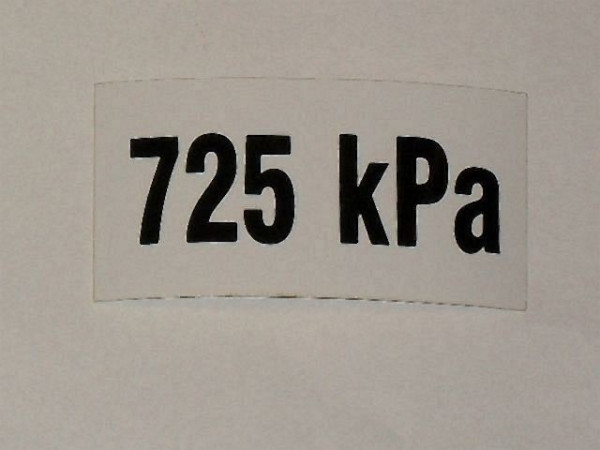 Samolepka tlaku 725 kPa