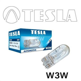 Žárovka 24V W3W W2,1x9,5d celosklo TESLA