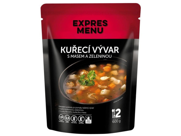 Expres Menu Kuřecí vývar s masem a zeleninou- 2 porce - 600g