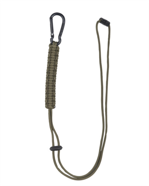 Šňůra PARACORD s karabinou ZELENÝ - 57cm