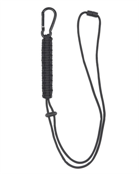 Šňůra PARACORD s karabinou ČERNÝ - 57cm